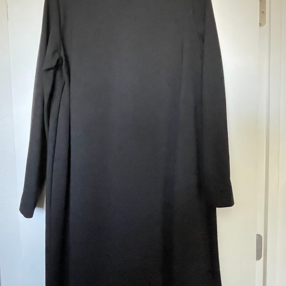 COS Black A-line V-neck Minimalist Lyocell Dress Euro Size M - Picture 2 of 8